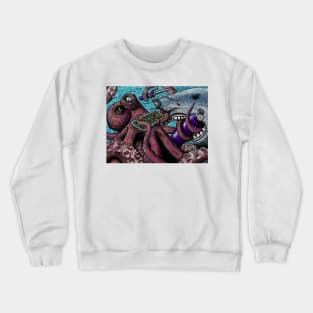 Giant Pacific Octopus versus Great White Shark Crewneck Sweatshirt